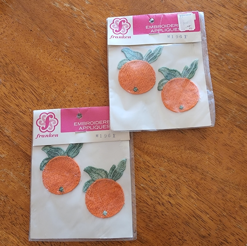 Vintage new old stock franken embroidered orange patches